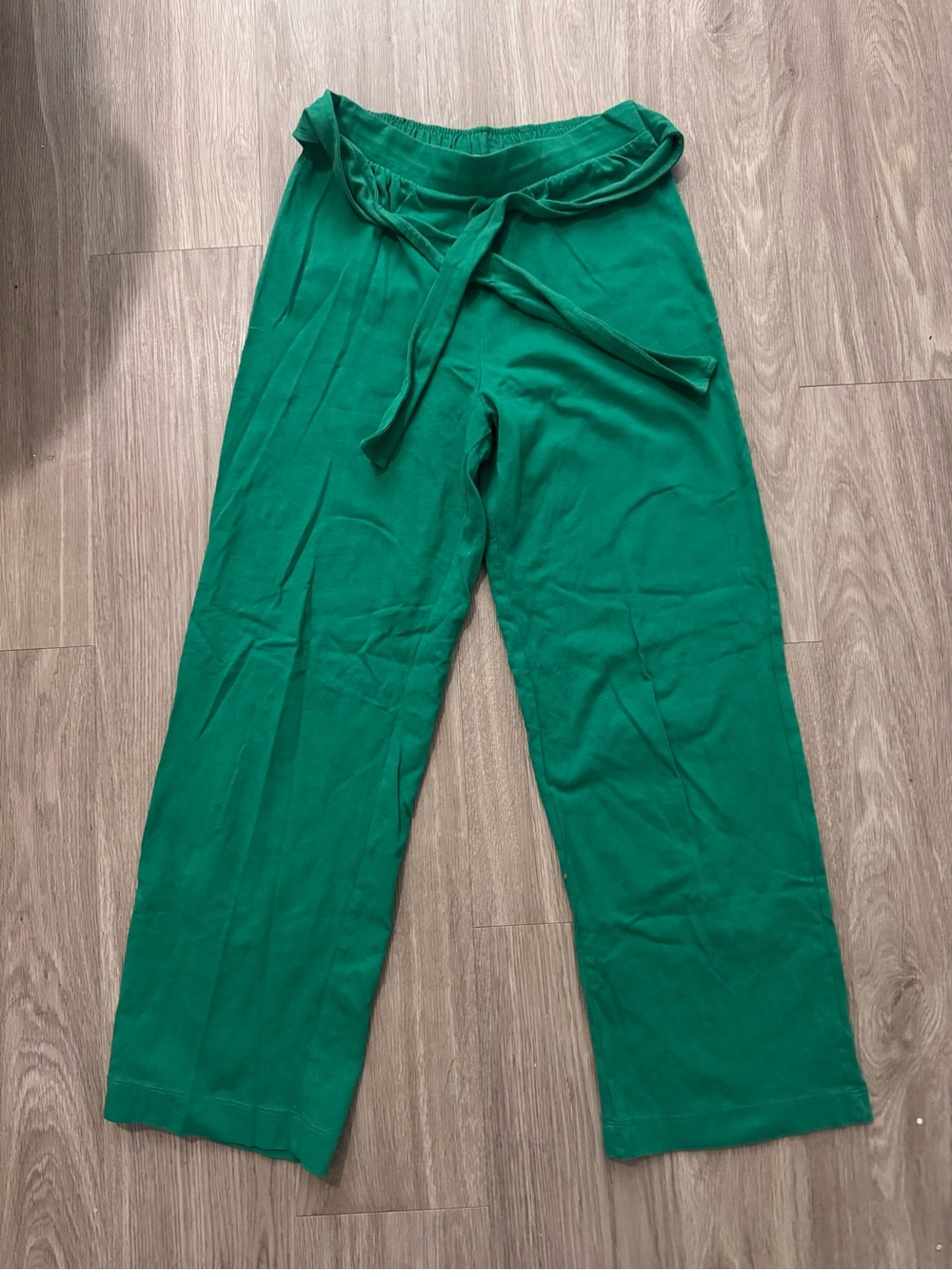 Zara Emerald Green Tie-Waist Wide Leg Pants